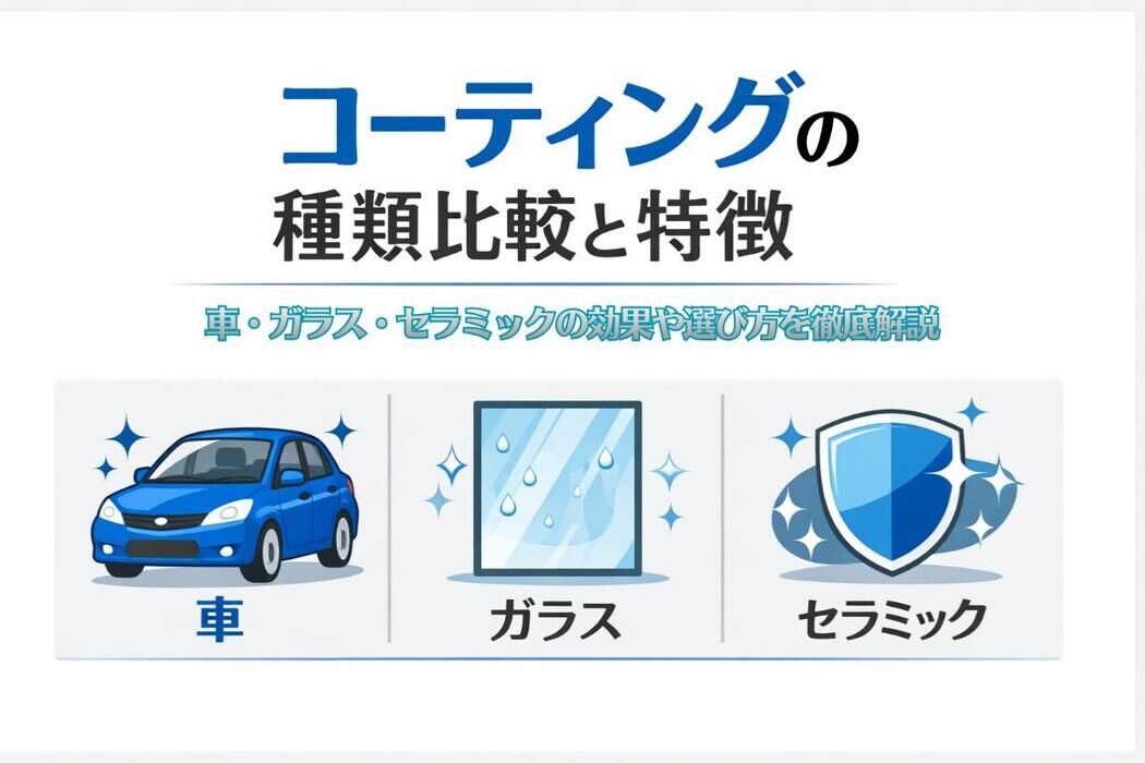 コーティングの種類比較と特徴｜車・ガラス・セラミックの効果や選び方を徹底解説